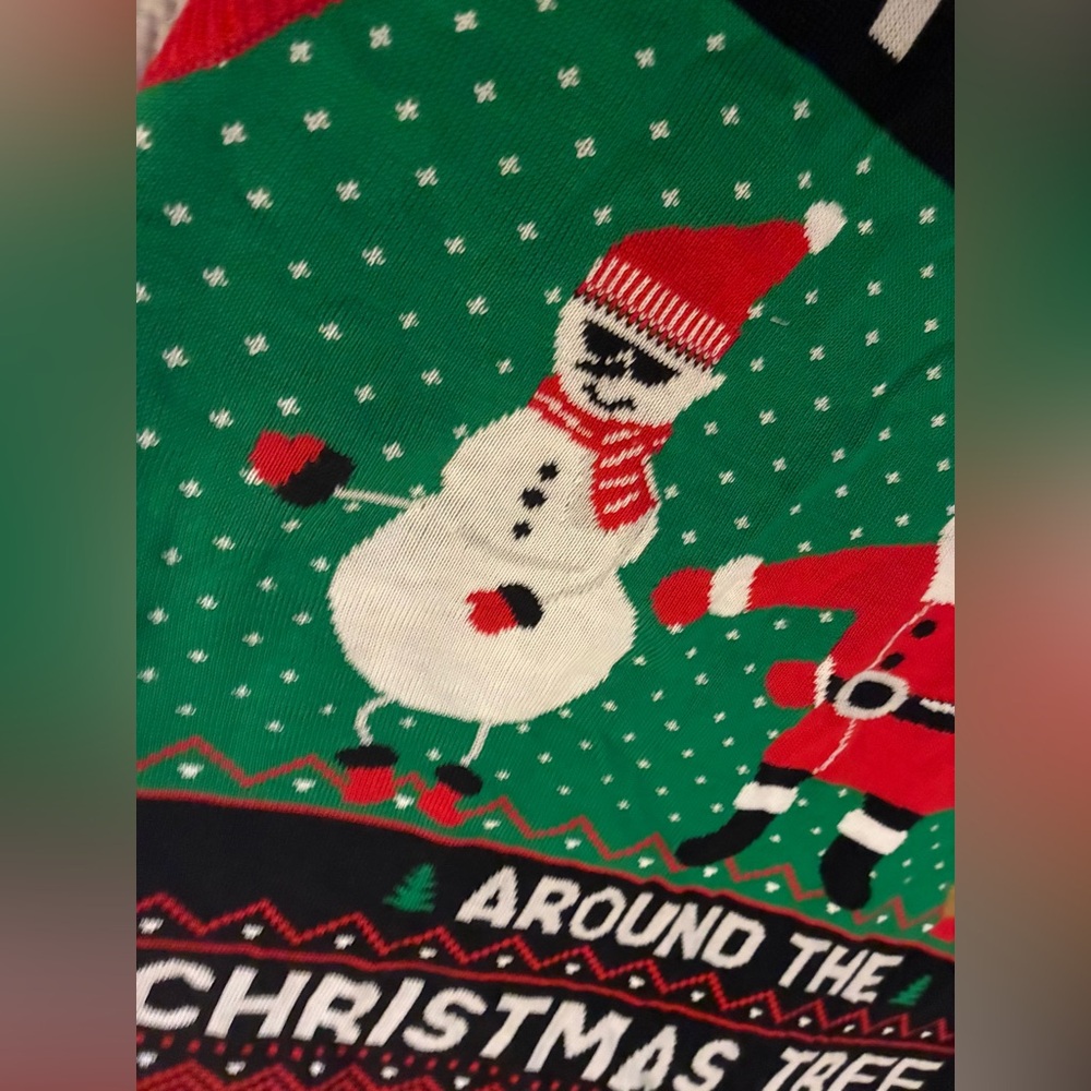Ugly Christmas Vest NEW Size L/G Santa Reindeer Snowman Flossing SWEATER Cute!